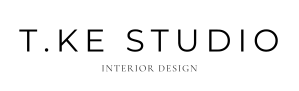 Logo of T.KE Studio, an interior design company.